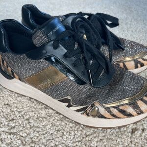 Michael Kors Glitter Sneakers - Black and Gold